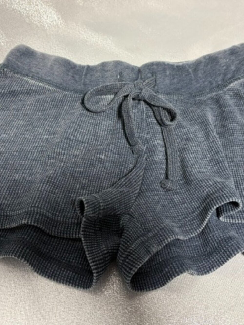 DREAMSICLE BLUE WASHED WAFFLE LOOK SHORTS SMALL